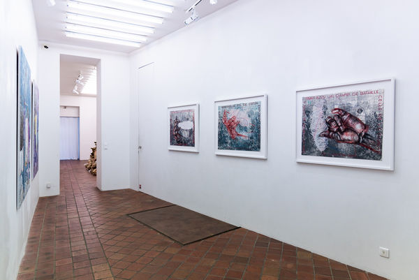 Contemporary drawings by Cameroonian artist Jean David Nkot at AFIKARIS Gallery Paris