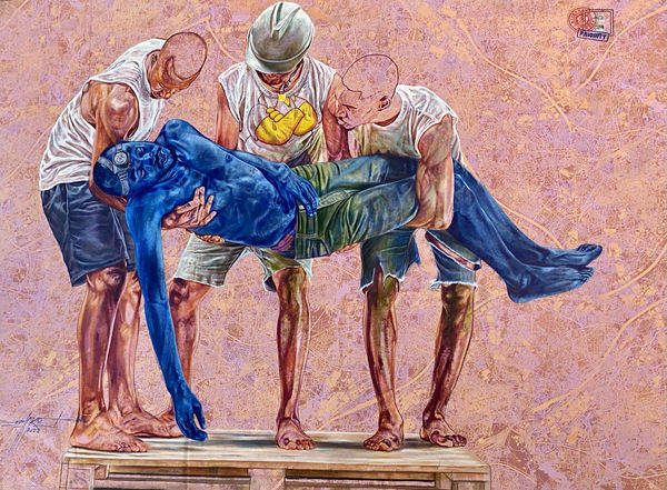 Une oeuvre de Jean David Nkot sur la question des l'épuisement des ressources naturelles