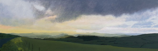 Kit Glaisyer, Storms passing over Eggardon Hill 90x30cm
