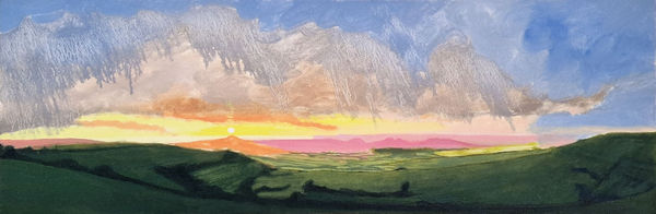 Kit Glaisyer, Rainbow Storms from Eggardon Hill 90x30cm