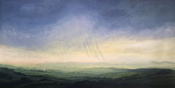 Kit Glaisyer, Storms passing over Eggardon Hill 180x90cm