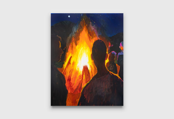 Mikey Yates Maine Bonfire, 2023 acrylic on canvas 144 x 112.4 cm / 56 3/4 x 44 1/4 inches 146.5 x 115 cm / 57 5/8 x 45 1/4 inches (framed)