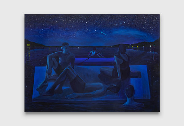 Mikey Yates Night Swim in Maine, 2023 acrylic on canvas 163 x 224 cm / 64 1/8 x 88 1/4 inches 165.5 x 226.5 cm / 65 1/8 x 89 1/8 inches (framed)