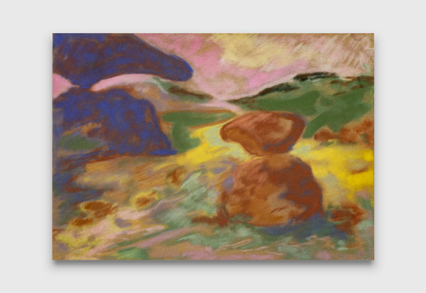 Blake Daniels Study for ‘Mountain Sanctuary’ no.I, 2023 pastel on hahnemühle velour 25.5 x 35 cm / 13 3/4 inches 39.5 x 46 cm / 15 1/2 x 18 1/8 inches (framed)