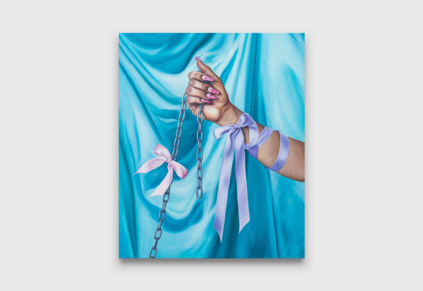 Kansas Smeaton Tether, 2023 oil on Italian polycotton 86.5 x 71.5 cm 34 x 28 1/8 inches