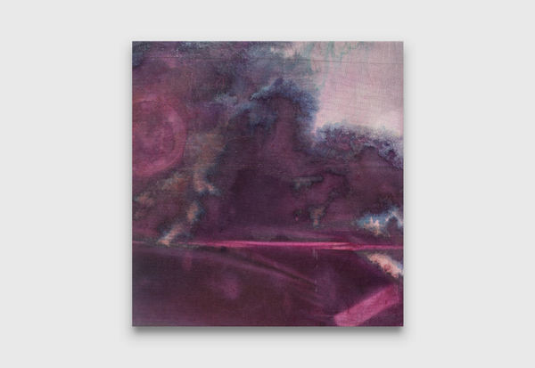 Lara Merrett The Elevator Doors Opened, 2018 acrylic and ink in cloth, belgian linen 70 x 66 cm 27 9/16 x 25 63/64 inches