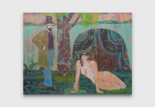 Justin Williams A visit to the enclave, 2021 oil on canvas 197 x 261 cm 77 9/16 x 102 3/4 inches