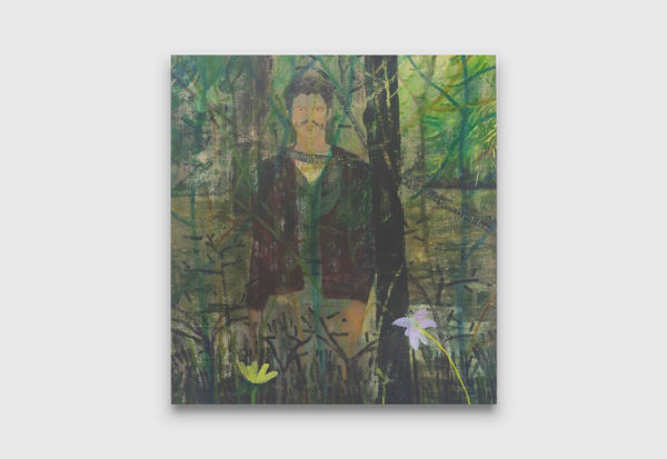 Justin Williams If the water was a shell and the land was the back of my hand, then we can move forward, 2021 oil on canvas 132 x 122 cm 51 15/16 x 48 inches