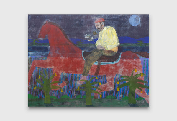 Justin Williams It takes a steady hand to navigate open water, 2021 oil on canvas 197.5 x 255 cm 77 3/4 x 100 3/8 inches