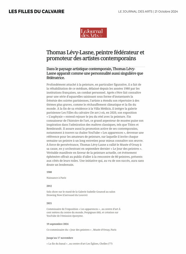 Thomas Lévy-Lasne | Le journal des Arts