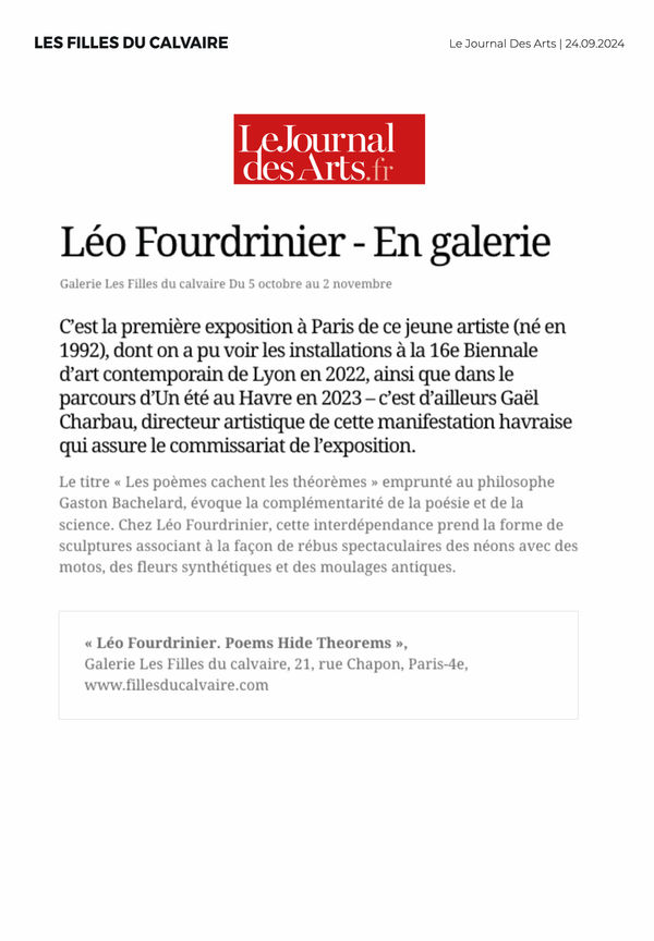 Léo Fourdrinier | Les Journal des Arts