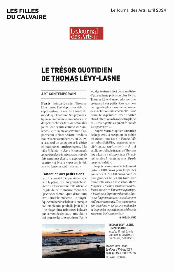 Thomas Lévy-Lasne | Le Journal des Arts