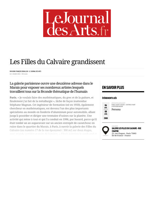 Les Filles du Calvaire grandissent