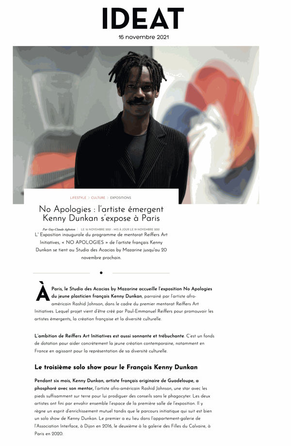 No Apologies : l’artiste émergent Kenny Dunkan s’expose à Paris