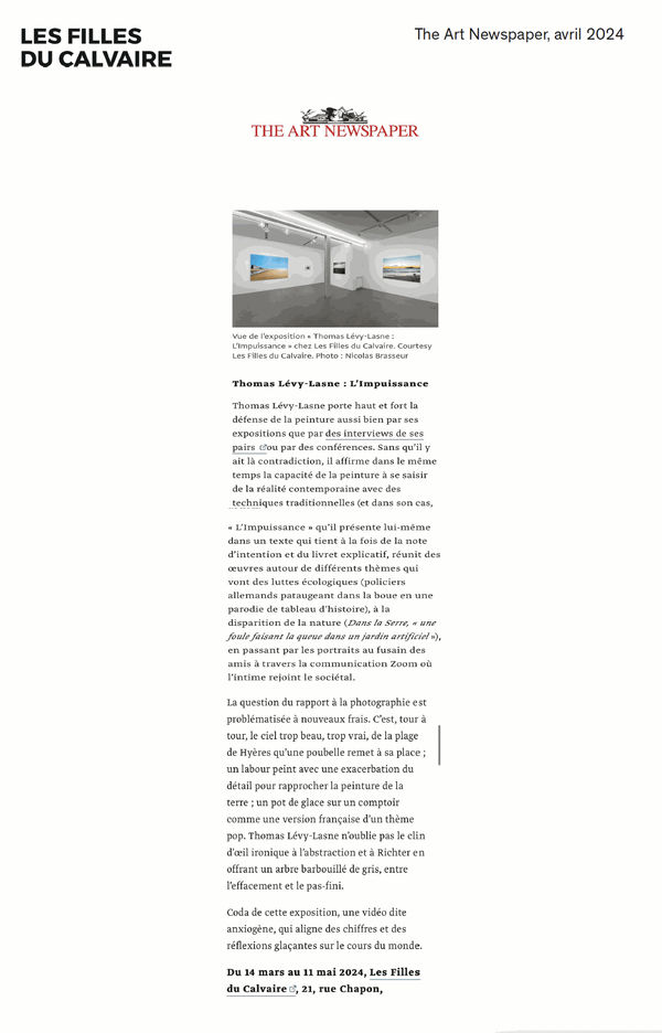 Thomas Lévy-Lasne | The Art Newspaper