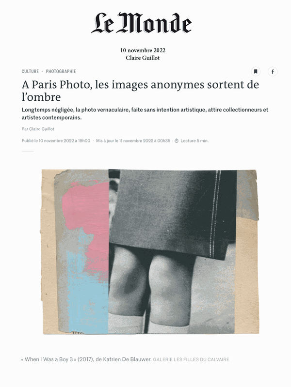 Les images anonymes sortent de l'ombre