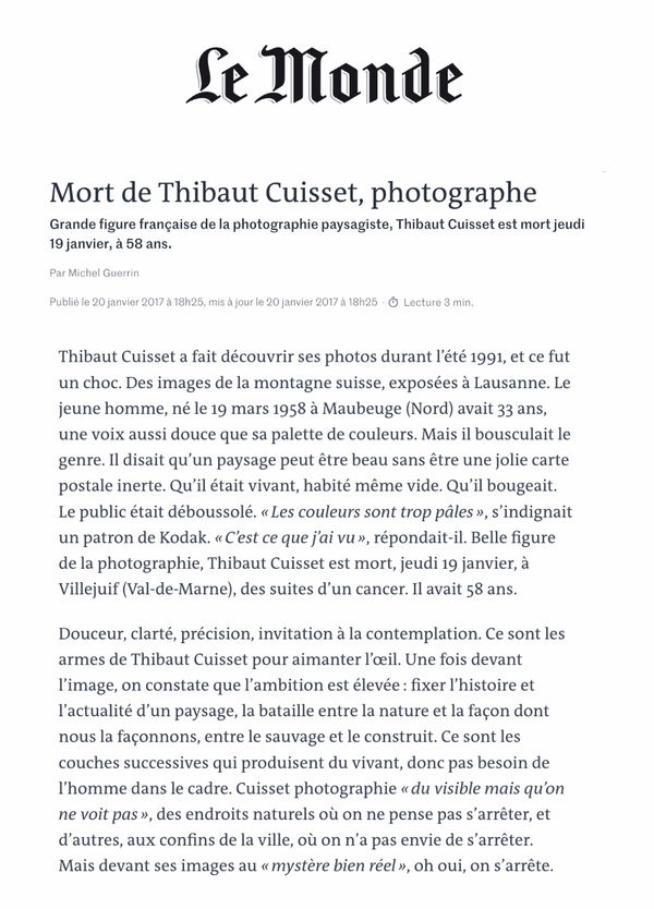 Grande figure française de la photographie de paysage