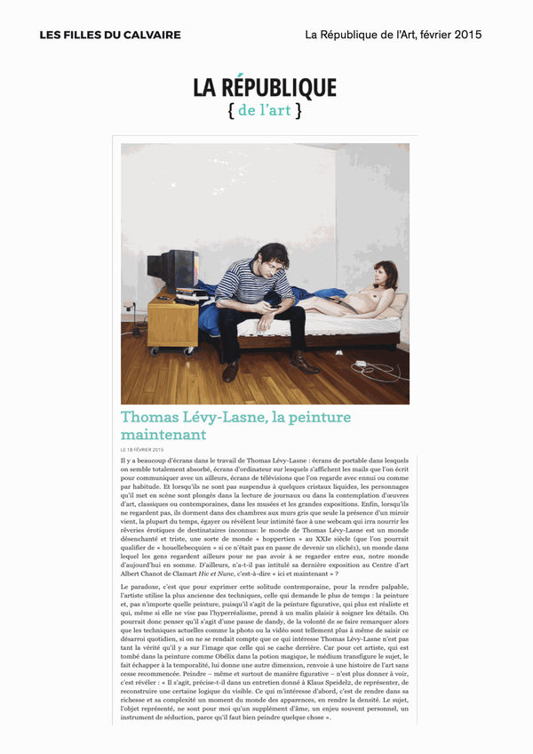 Thomas Lévy-Lasne — La république de l'art