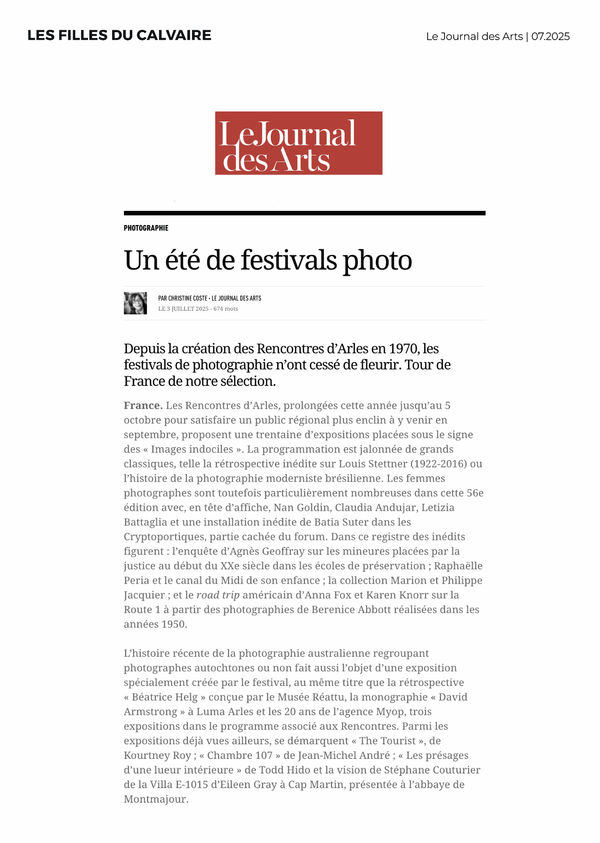 Arles 2025 | Le Journal des Arts