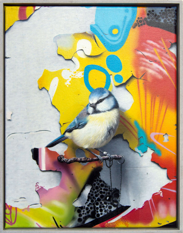 Mat Collishaw GASCONADES (Cristal), 2017 Oil on canvas, concrete, jesmonite 40.6 x 30.5 x 5 cm