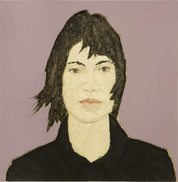 Stephan Balkenhol Portrait of a woman, 2010 Wood, acrylic 60 x 60 x 2 cm