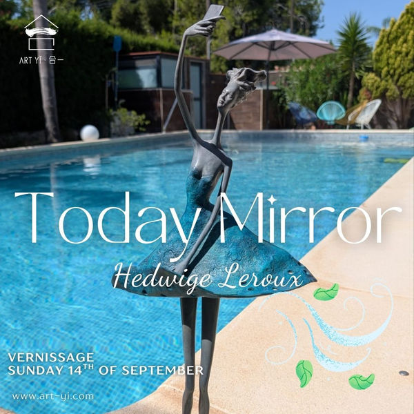 Hedwige Leroux eigentijdse bronzen sculptuur vrouw sculptuur kunsttentoonstelling Vandaag Mirror in Art Yi Gallery in Brussel