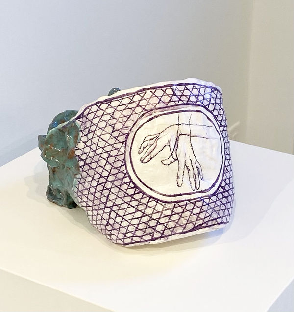 Nicki Green, Vessel for Tender Offering, 2019, Glazed earthenware, 13 x 7 x 16 in (33 x 17.8 x 40.6 cm)