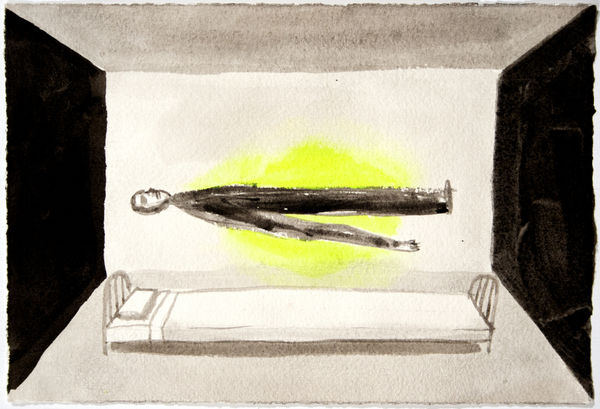 Charles Yuen Dream Times, 2020 India ink and florescent paint on paper 7.625 x 11.25 in (19.4 x 28.6 cm)