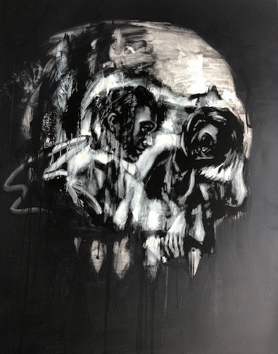 Tom French, Vanitas (Black), 2014, Screen Print, Hand Finished, 76 x 56 cm