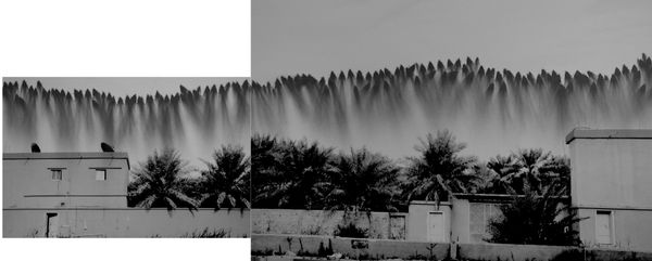 YOU ARE FROM ME AND I AM FROM YOU | أنا منك وانت مني 2010 Archival Gicl&eacute;e Prints on Hahnemule paper Mounted on Dibond, spray paint | مطبوعات GICL&Eacute;E المحفوظة على ورقة HAHNEMULE مثبتة على طلاء ديبوند ورذاذ 101 x 252 cm