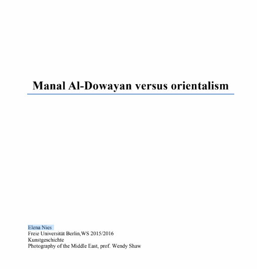 Manal Al-Dowayan versus orientalism, Elena Nies - Freie Universitat Berlin