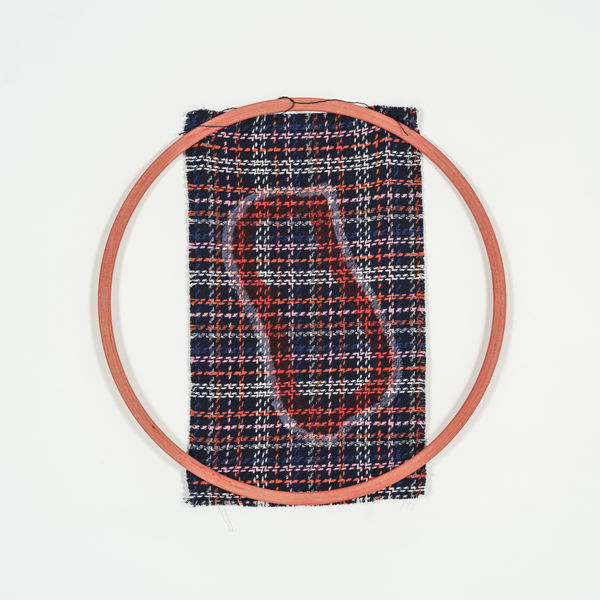 Johyun Gallery Seoul Claude Viallat 2021Ce003 2021 60 X 60 Cm Acrylic On Fabric And Gym Circle