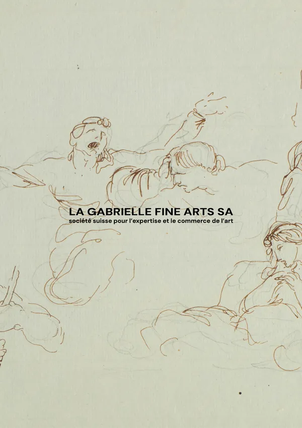 Cover with a detail of a drawing and the text 'La Gabrielle Fine Arts SA: société suisse pour l'expertise et le commerce de l'art.