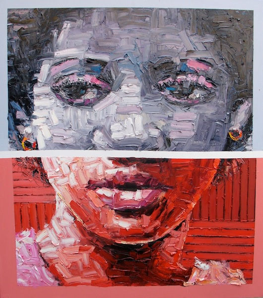 Rom Isichei Thoughtful Eyes 2011 Oil and acrylic on canvas 106 x 95cm