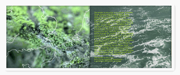 Border Is Not a Line, 2025 Digital photography, digital drawing and text; giclée print on acid-free support; 87,8 × 34,8 cm