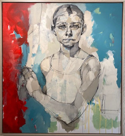 Victoria Loeb, Chicago, IL, Title: Untitled Young Girl, Charcoal, latex, acrylic, Date: 2017, 51″ X 48″ X 1.50″