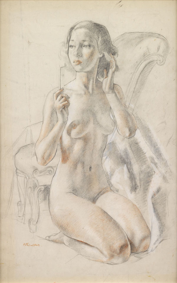 Bernard Fleetwood-Walker (1893-1965) Study for 'The Model's Throne' (1940)