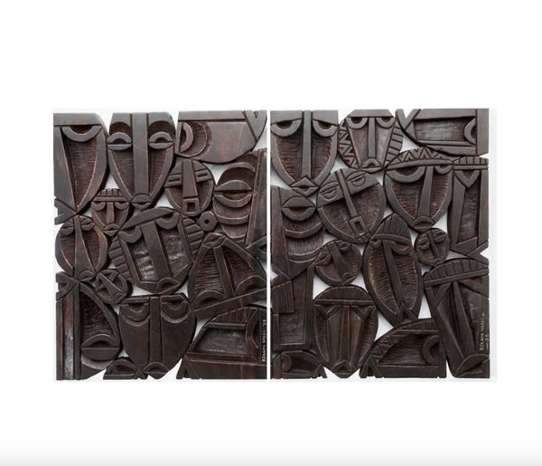 Djakou Kassi Natalie Tribals (series), 2025 Mahogany 50 x 40 cm