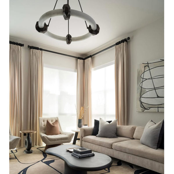 Facet Chandelier Thanks to IG Workshop Miami, Rug by Art & Loom, Photography Andy Gallacher