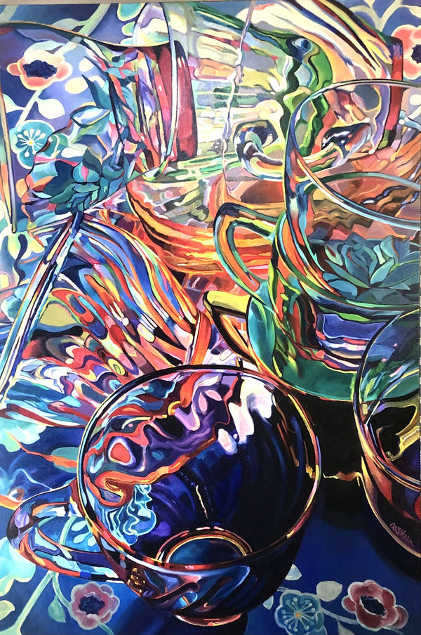 Nell Frysteen, Glassware On Japanese Cloth