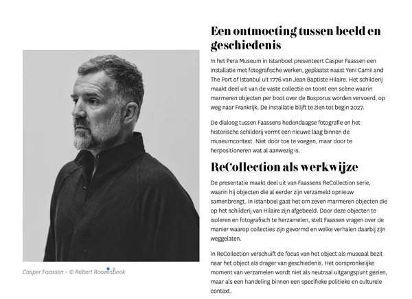 CASPER FAASSEN - VILLA D'ARTE, ReCollection: Casper Faassen in dialoog met museale herkomst in het Pera Museum Istanboel
