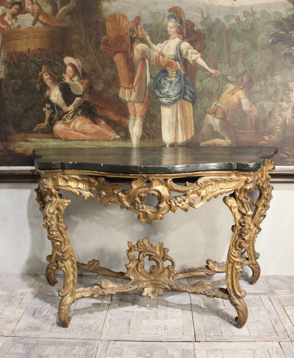 18th century Italian giltwood console table