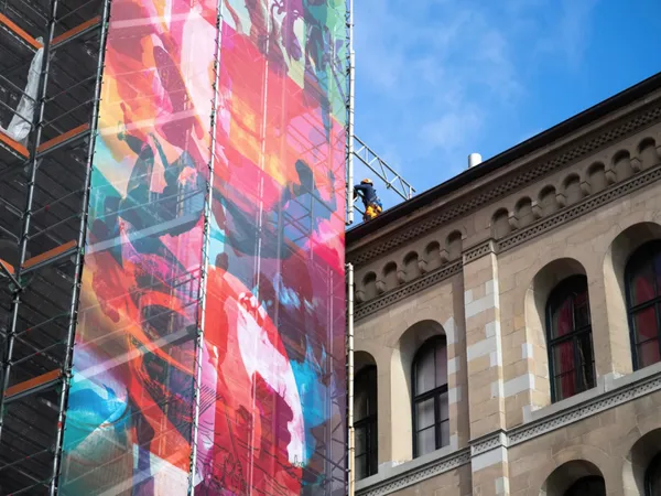 Shirana Shahbazi Wraps Zurich’s Grossmünster in a Monumental Photographic Installation