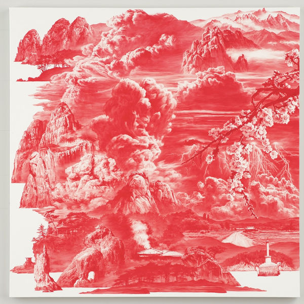 SAEHYUN LEE Between Red - 016JUL02, 2016 Oil on Linen 100cm x 100cm