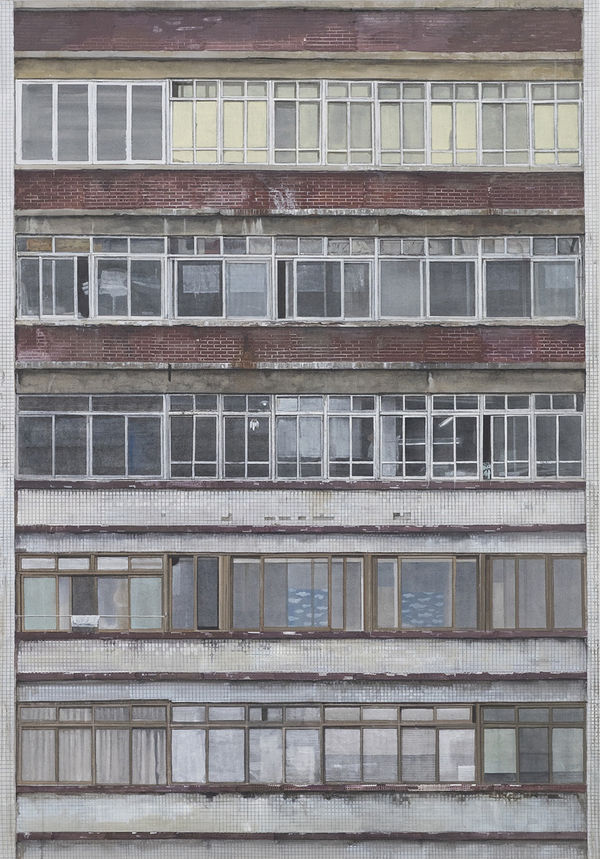 JAEHO JUNG Cheongpa-ro Building, 2018 Acrylic on Korean paper 209 x 150cm