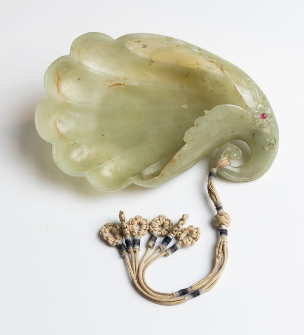 A Carved Nephrite Jade Lotus Cup