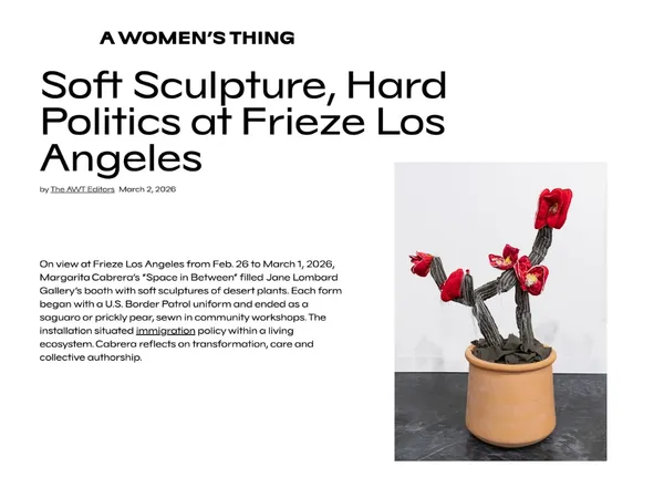 Soft Sculpture, Hard Politics at Frieze Los Angeles