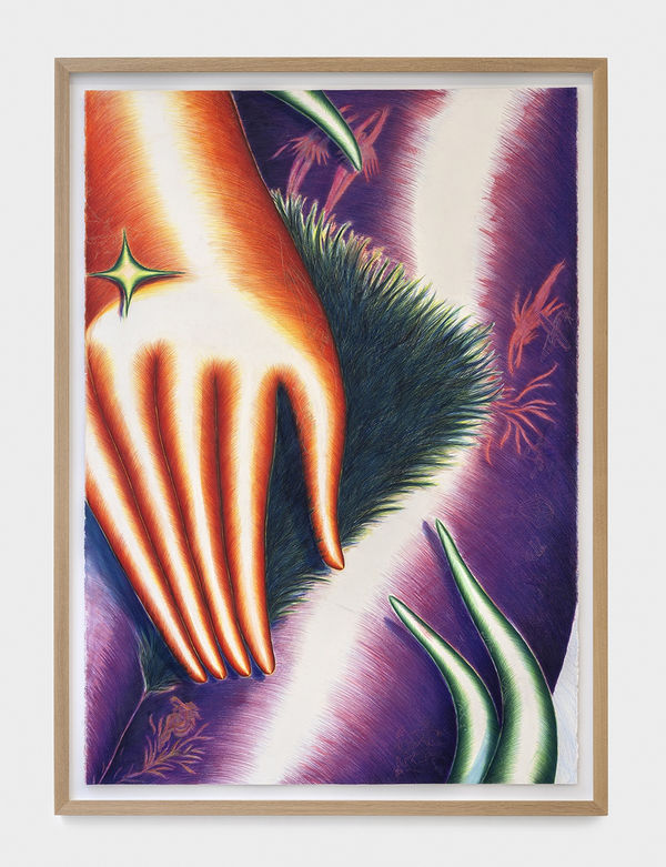 John Fou V, 2022 Colored pencil, Acrylic on paper 203.5 x 148.5 cm. 80 x 58 ½ in.