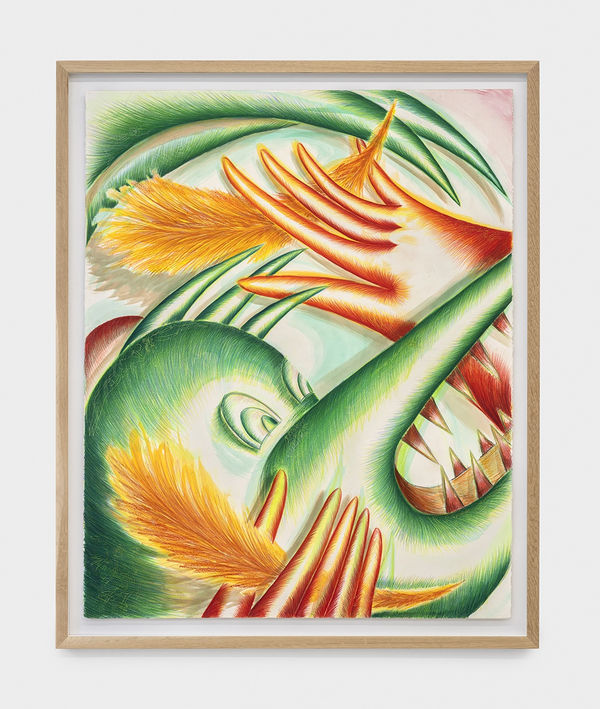 John Fou QUI MANGE QUI, 2022 Colored pencil, Acrylic on paper 157 x 129.5 cm. 61 ¾ x 51 in.