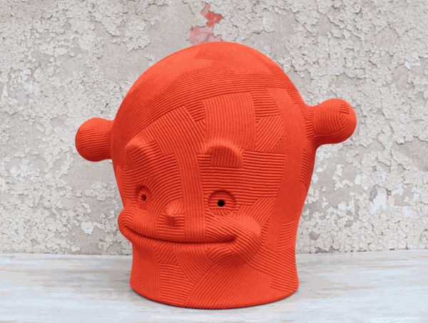 En Iwamura Neo-Jomon: Orange Face, 2019 Ceramics